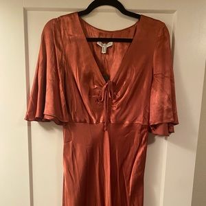 Shona Joy Satin Midi - Coral NWT